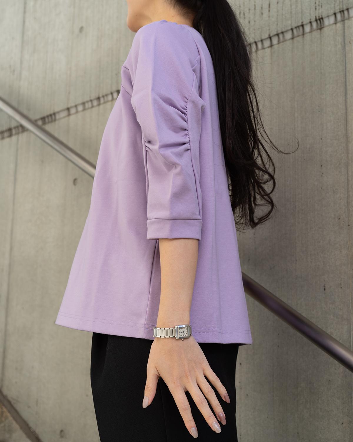 クルーネックボリュームスリーブカットソー