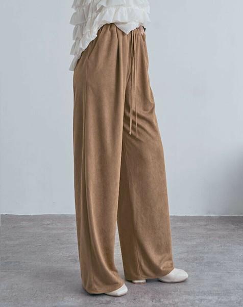 スウェードライクイージーパンツ
