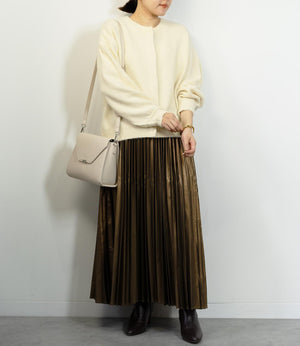 フェイクレザープリーツスカート