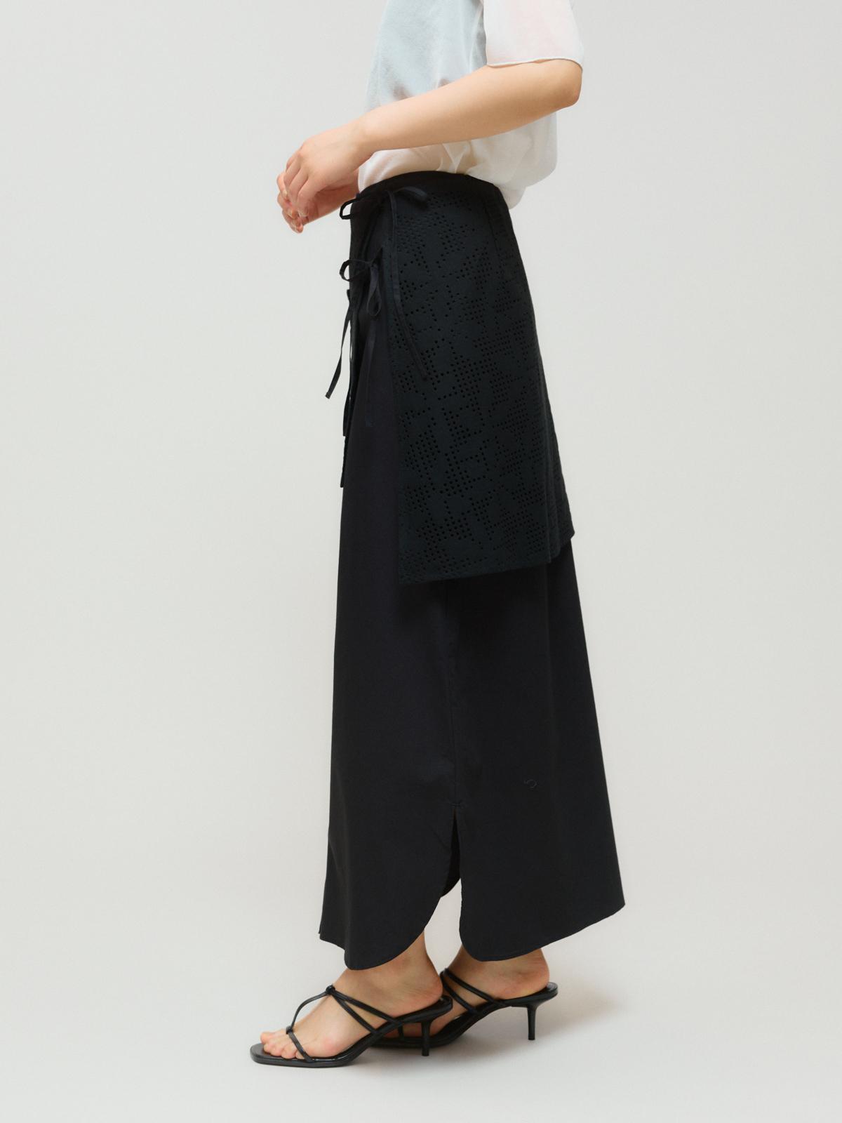 MIDIUMISOLID for Ladies レースレイヤードスカート