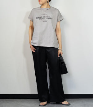 【接触冷感】レタリングフレンチスリーブTシャツ