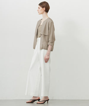 リヨセルナイロンワッシャー ノーカラーブルゾン