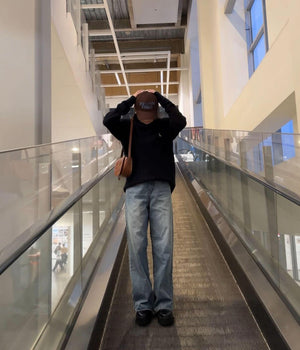 ルーズフィットワイドジーンズ