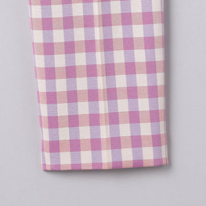 シャイニー ギンガムチェック パンツ