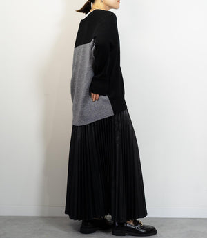 フェイクレザープリーツスカート