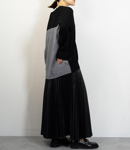 フェイクレザープリーツスカート