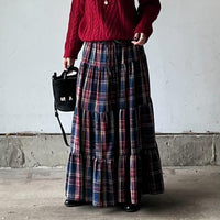 くすみタータンチェックティアードスカート