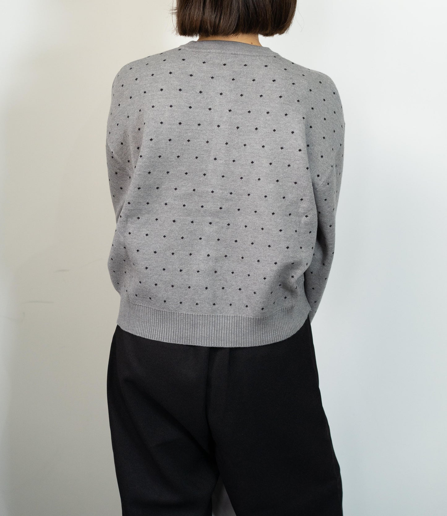 ドットニットブルゾンカーディガン