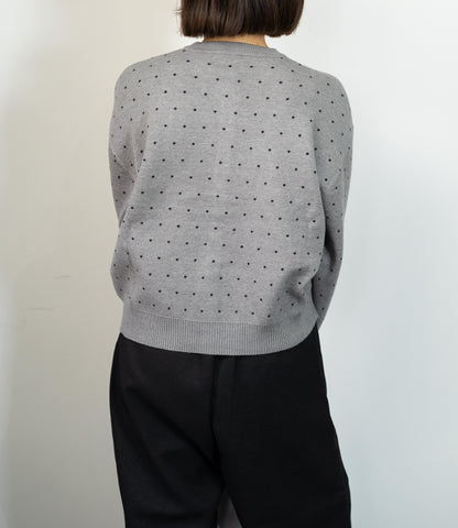 ドットニットブルゾンカーディガン