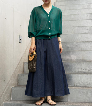 シャープネックシアーカーディガン