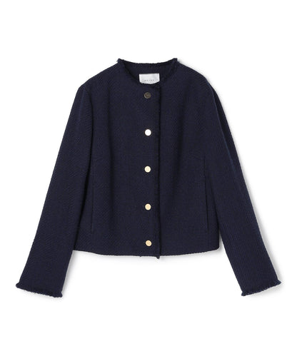 MULLIN / ウールツイードメタルボタンノーカラージャケット