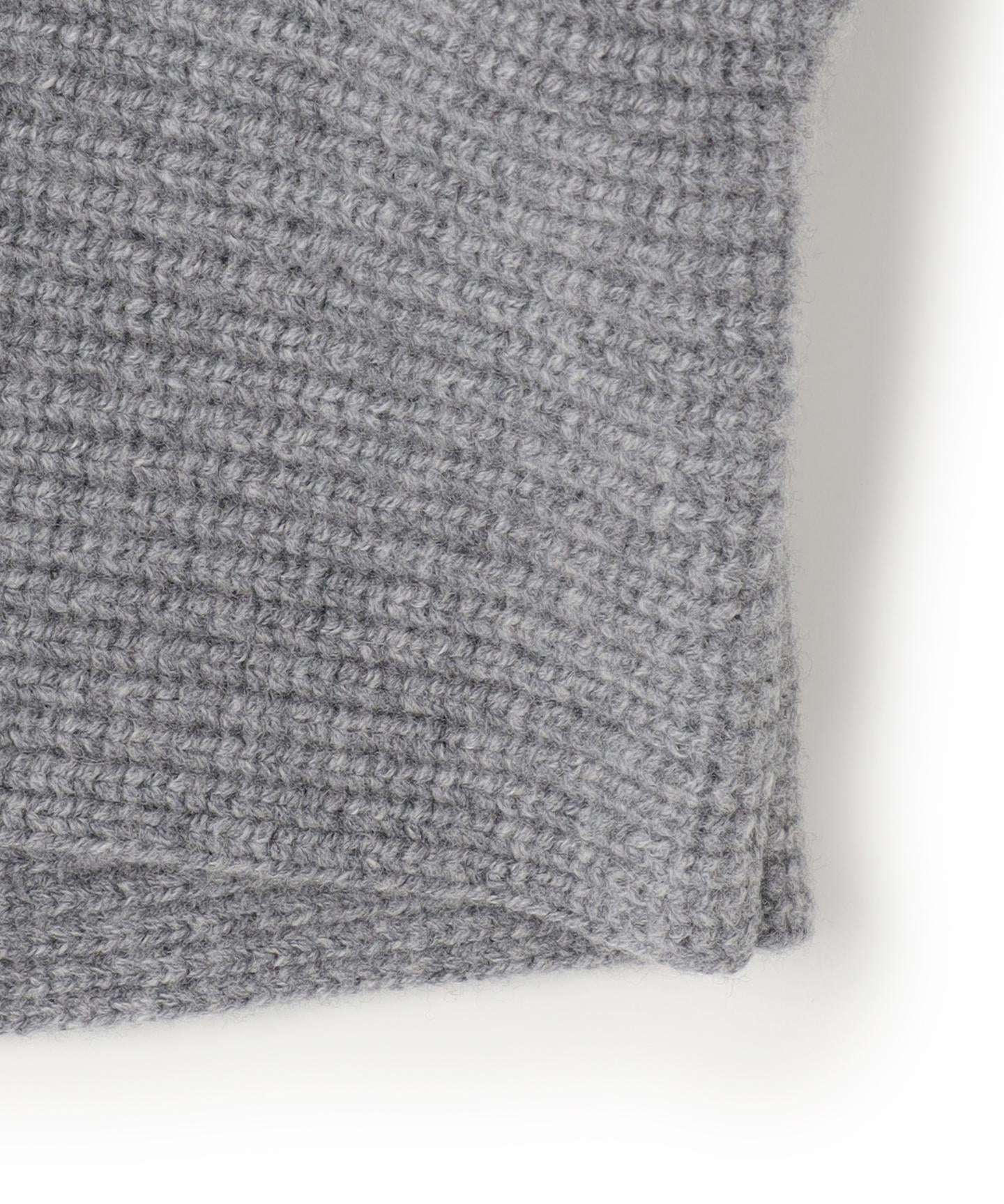 ウールカシミヤチャンキー クロップド スキッパーニット