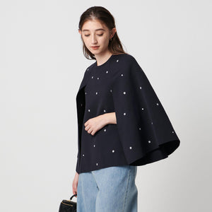 エンブロイダリー フラワー ケープニット ‐ウォッシャブル‐