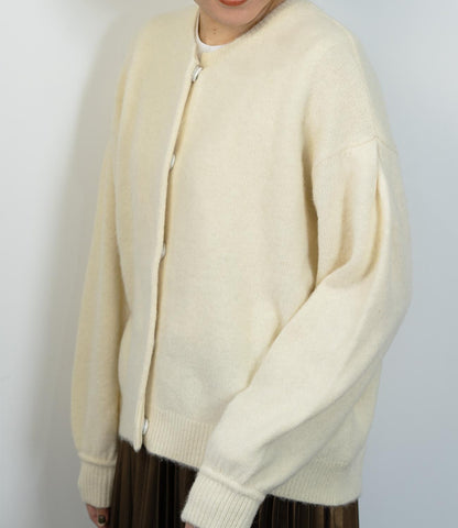 フォックス混カーブカーディガン