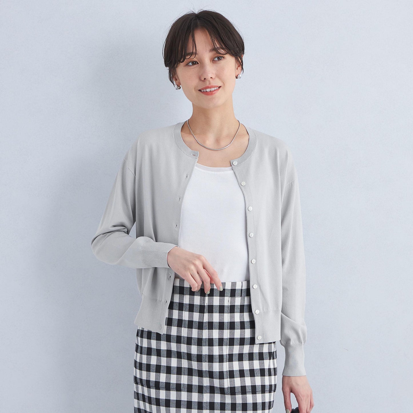 ドラキー クルーネック ニット カーディガン