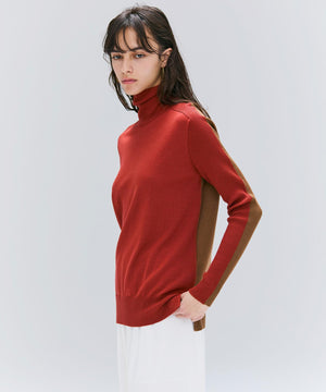 LA MONNAIE / バイカラーウールタートルニット