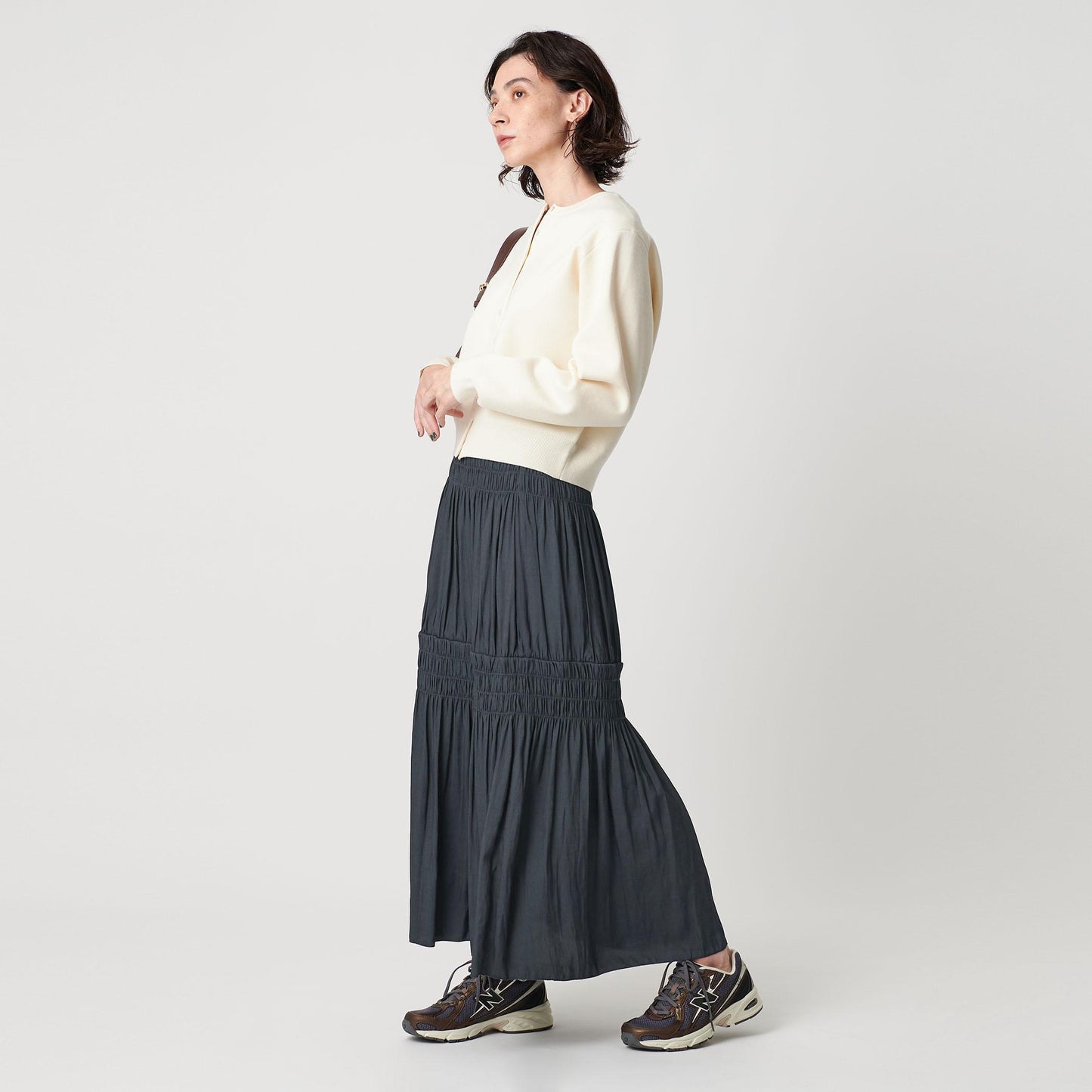 【WEB限定】シャーリング キリカエ フレアスカート