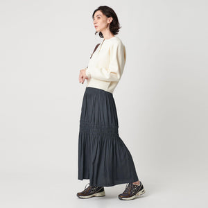 【WEB限定】シャーリング キリカエ フレアスカート