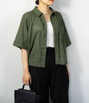 レース半袖シャツ