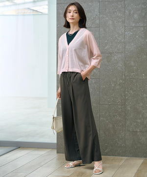 SHEER LIGHT KNIT Vネック カーディガン