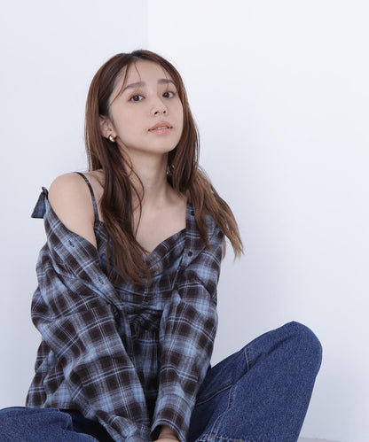 ビスチェセットチェックシャツ