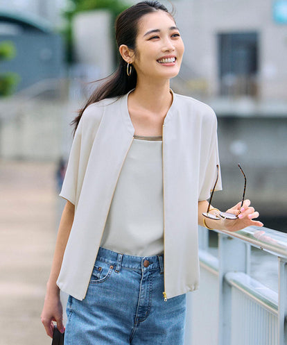 ストレッチジョーゼット フレンチスリーブ ブルゾン – &DROBE (アンド