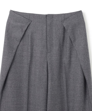 TERNES / 変形タックウールワイドパンツ