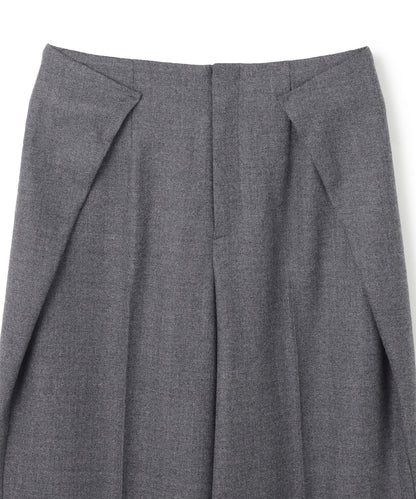 TERNES / 変形タックウールワイドパンツ