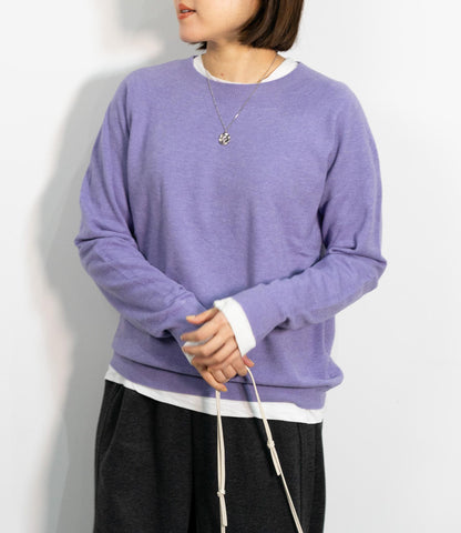 ソフトカシミアクルーネックニット