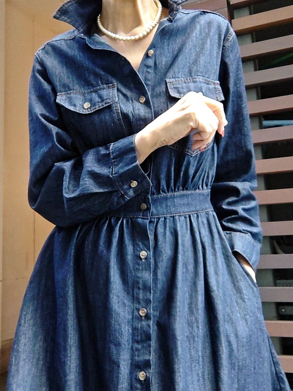 デニムフレアワンピース