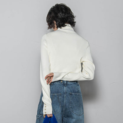 リブタートルニットプルオーバー≪手洗い可能≫