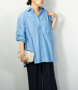 ストライプオーバーシャツ