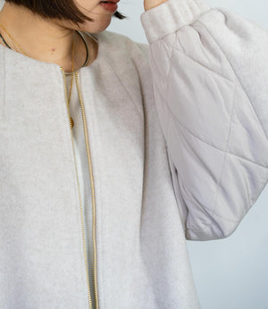 メランジ切替ノーカラーコート