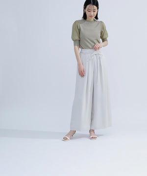 ナローリボンイージーワイドパンツ