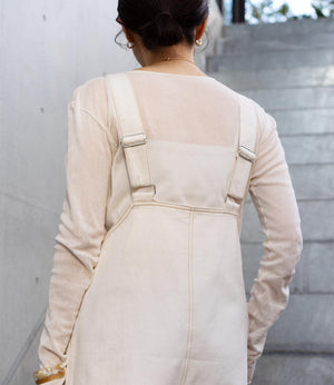 Vネックデニムライクオールインワン