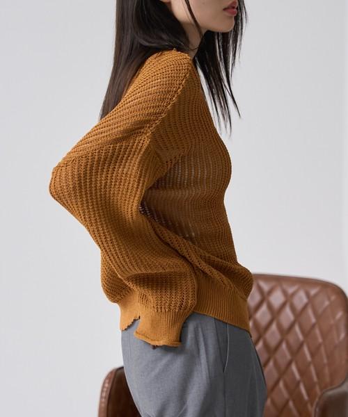 メッシュニットプルオーバー