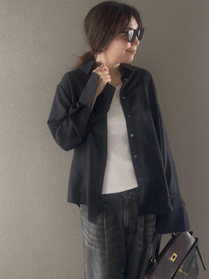 Sheer long cuffs shirt