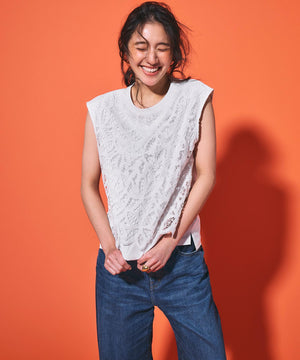 23区DENIM ストレッチ ワイドパンツ