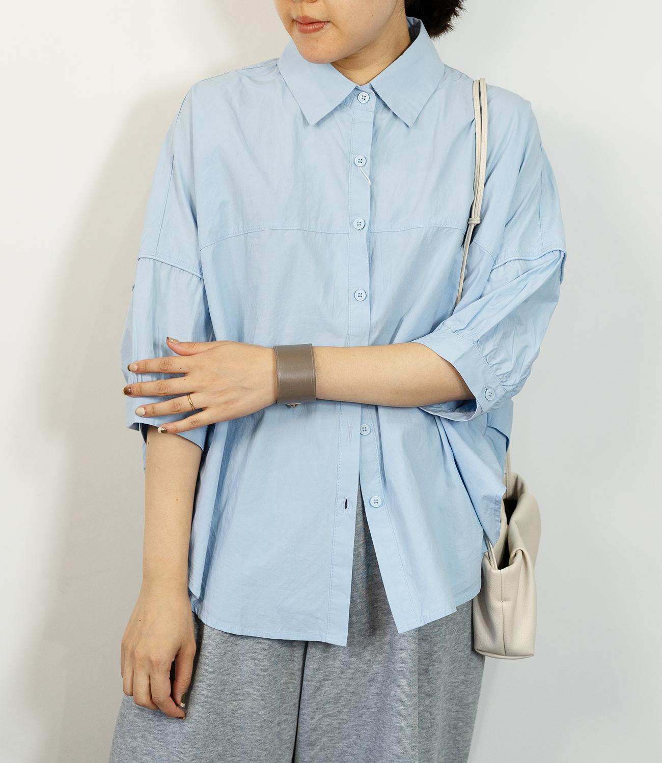 ギャザースリーブ半袖シャツ