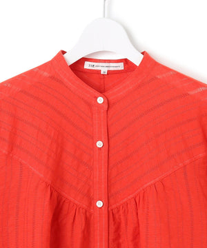 カラミ ストライプ  切り替え ブラウス