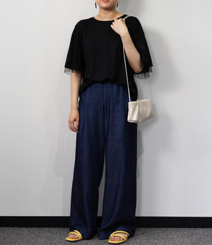 【接触冷感】スムースポンチフレアカットソー