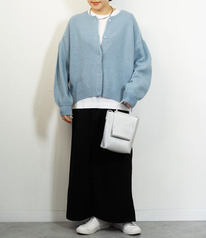 フォックス混カーブカーディガン