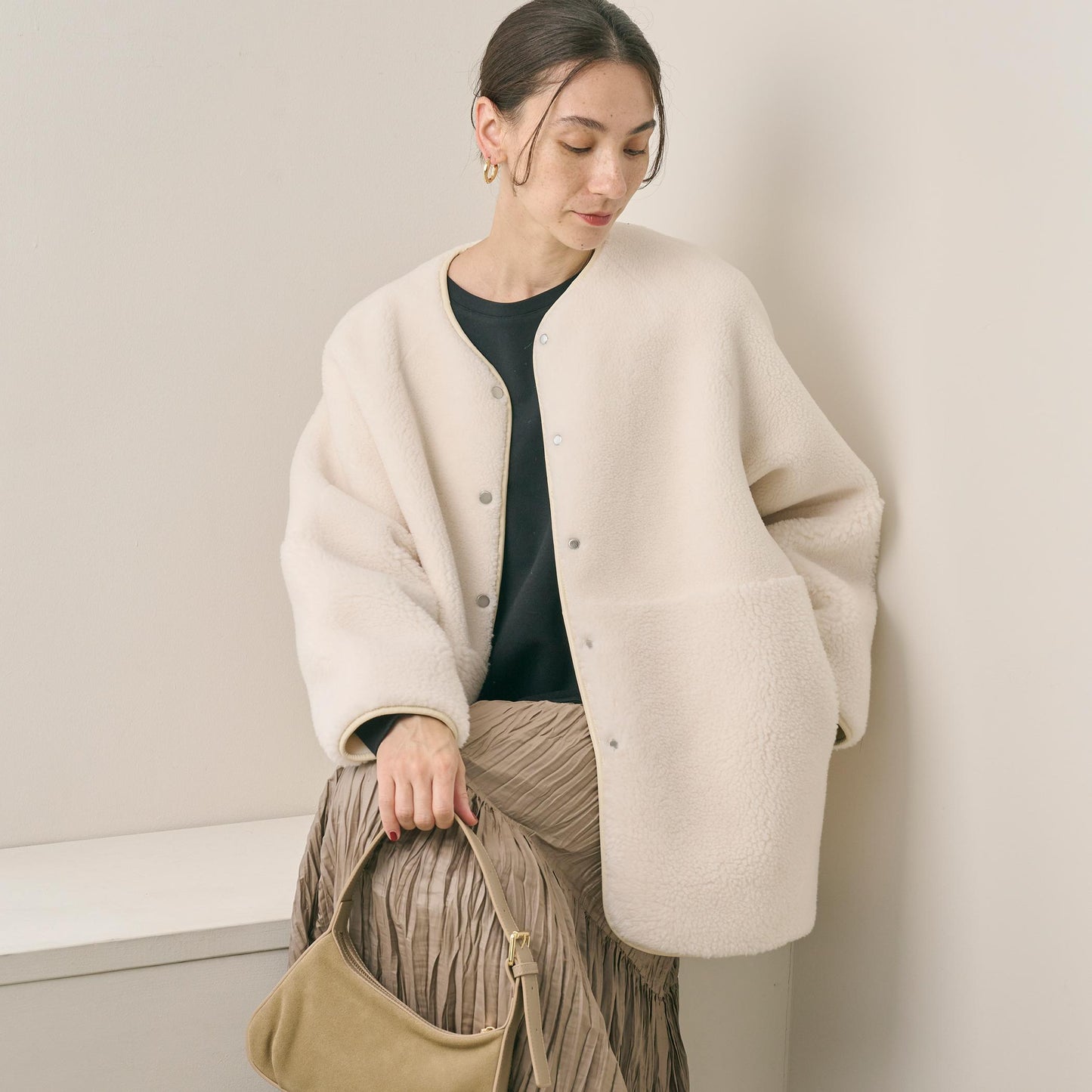 【WEB限定】ボア×フェイクムートン リバーシブルジャケット