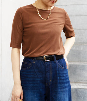 ダブルチュールハーフスリーブカットソー