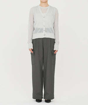 シアー リブ ニット カーディガン（uncrave STANDARD）