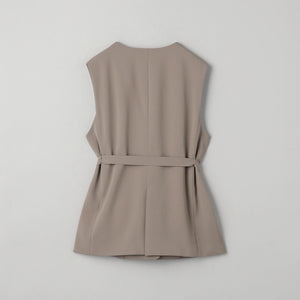 【WEB限定 Wardrobe DAILY MINIMAL】ダブルクロス リボンベルトジレ -ウォッシャブル-