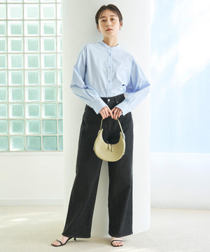 撥水 ワイドストレートデニム