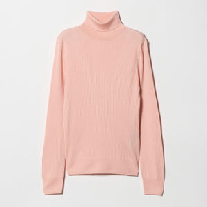 リブ タートルネック ニット