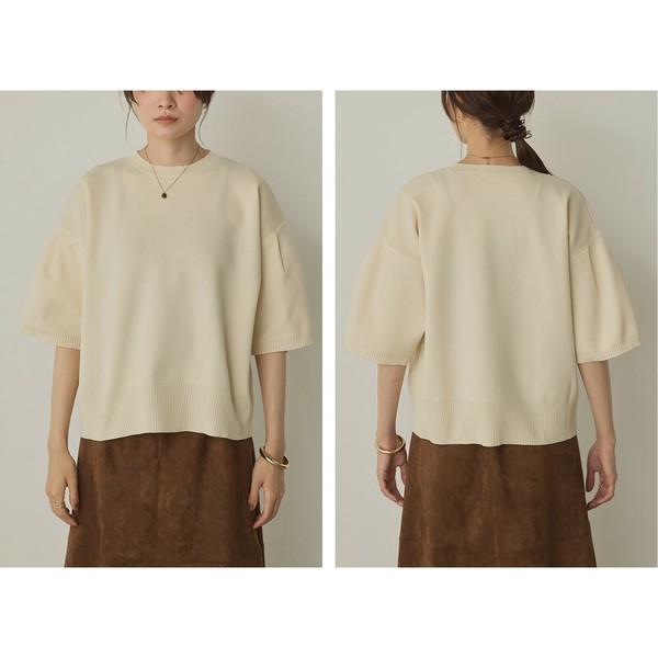 ぽわん5分袖ニットプルオーバー