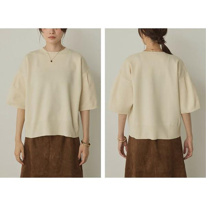 ぽわん5分袖ニットプルオーバー